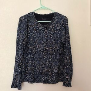 St Johnsbay Blue Paisley Long Sleeve Size Medium